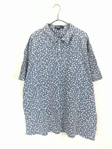 古着 Polo Ralph Lauren 花 総柄 カノコ ポロシャツ XXL 古着