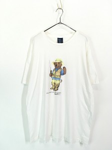 古着 90s Polo Ralph Lauren 「POLO BEAR」 釣り アウトドア ポロベア Tシャツ XL 古着