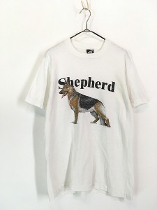 古着 80s USA製 犬 シェパード アニマル Tシャツ L 古着