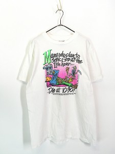 古着 90s 「Many who plan to seek God at the 11h hour die at 10:30.!」 聖書 デビル ポップアート Tシャツ XL