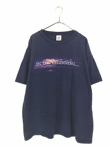 古着 90s 「In the Beginning GOD」 Genesis 1:1 聖書 イエス キリスト グラフィック アート Tシャツ XL