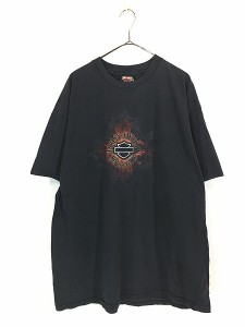 古着 00s USA製 HARLEY DAVIDSON シールド&バー トランプ サイコロ Tシャツ XXL 古着