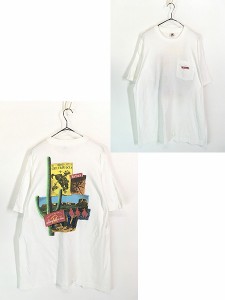 古着 90s USA製 Marlboro マルボロ カウボーイ マルチ アート ポケット Tシャツ ポケT XL 古着