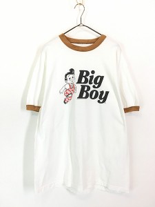 古着 00s Big Boy ハンバーグ グリル レストラン 企業 リンガー Tシャツ XL位 古着