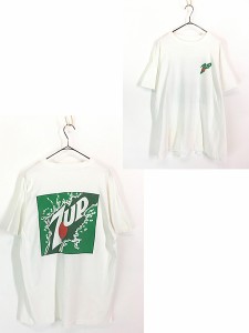 古着 90s 7UP セブンアップ 企業 ロゴ アート Tシャツ XL位 古着