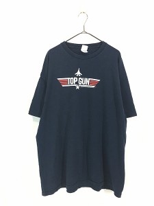 古着 00s TOP GUN トップガン 戦闘機 映画　ムービー DVD プロモ Tシャツ 2XL