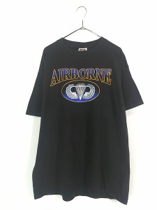 古着 90s AIRBORNE ミリタリー Tシャツ XL