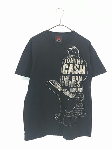 古着 00s USA製 Johnny Cash 「The Man Comes Around」 カントリー ミュージック Tシャツ L