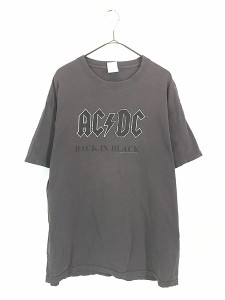 古着 00s AC/DC 「Back In Black」 ヘヴィ メタル ロック バンド Tシャツ L