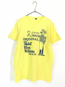 古着 Pabst Blue Ribbon ビール 企業 ポップ アート Tシャツ M 古着