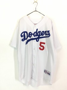 古着 MLB Los Angeles Dodgers ドジャース No5 ベースボール シャツ XL 古着