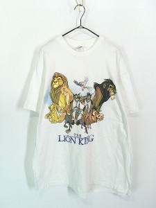 古着 90s USA製 Disney The Lion King ライオンキング 豪華 マルチ キャラクター Tシャツ XL 古着