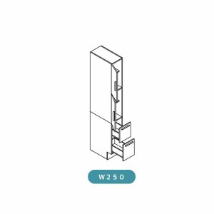 洗面台 LIXIL/INAX Crevi クレヴィ 奥行560タイプ トールキャビネット 間口W250mm 標準タイプ  RAS-256-A 収納 洗面化粧台 リフォーム DI