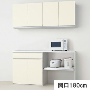 食器棚 システムキッチン収納 ノクト LIXIL 壁付型ハイカウンタープラン 間口180cm 家電収納(蒸気排出ユニット無し)下段オープンプラン 