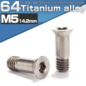 ディレイラープーリー M5×14.2mm チタン ボルト シルバー 自転車 2本セット JA467