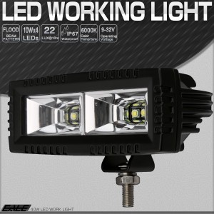 40W LED 作業灯 小型 軽量モデル 60度 広角 アルミダイキャスト 防水IP67 12V 24V P-535