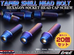 20個セット M10×45mm テーパーシェルヘッドボルト ステンレス製 キャップボルト フレームやエンジン周りに 焼チタンカラー TB0409-20SET