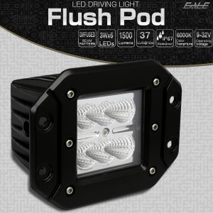 LED ドライビングライト Flush Pod 18W 埋め込み専用 ワークライト 作業灯 12V 24V P-497