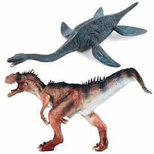 UTST 恐竜 フィギュア セット アロサウルス フィギュア プレシオサウルス 海 恐竜 おもちゃ 6+ (赤アロサウルス＋プレシオ)