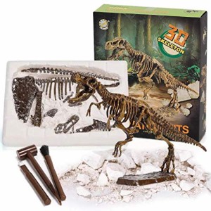TOMMYFIELD 恐竜 発掘 化石 おもちゃ ティラノサウルス 恐竜の化石 プレゼント 骨 大きい こども キット 玩具