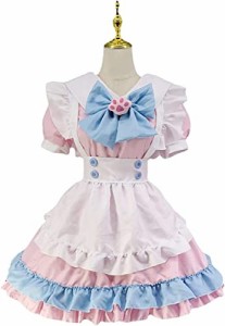 Madrugada メイド服 コスプレ メイド 衣装 ( ワンピース カチューシャ エプロン ) コスチューム 鈴付き チョーカー ハロウィン タトゥー