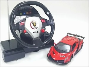 GK◇ランボルギーニヴェネーノLP750-4◇正規認証車ハンドルステアリングコントローラー1/24ラジコンカー/レッド