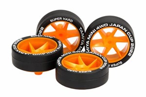 タミヤ ミニ四駆限定 スーパーハードローハイトタイヤ&スパイラルホイール J-CUP 2022 95152 オレンジ