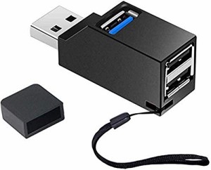 YFFSFDC USBハブ 3ポート USB3.0＋USB2.0コンボハブ 超小型 軽量 高速携帯便利 (黒)