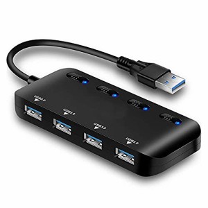 4ポート USB3.0 ウルトラスリム データハブ Macbook、Mac Pro/mini、iMac、Surface Pro、XPS、ノートブックPC、USBフラッシュドライブ、