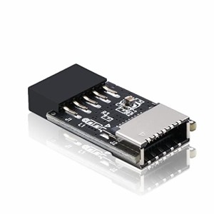 EZDIY-FAB USB 2.0 内部ヘッダー (9 ピン) から USB 3.1/3.2 Type-C (20 ピン) A-Key フロント パネル 180 度 アダプター、USB タイプ E 