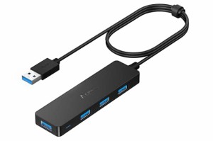 Aceele USB ハブ 4 USB ポート USB 3.0 ウルトラスリム ハブ, USB ハブ 120cm 延長ケーブル 5Gbps 超高速 軽量 PC MacBook / Chromebook 