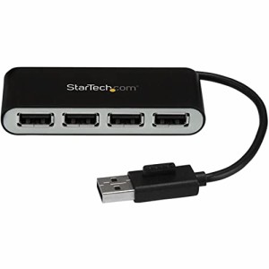 StarTech.com 4ポートUSB 2.0ハブ 本体一体型ケーブル コンパクトミニUSBハブ バスパワー対応 ST4200MINI2