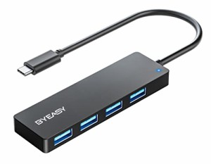 BYEASY USB-Cハブ 4ポート拡張 ウルトラスリム mac type c ハブ 軽量 コンパクト PC スマホ タブレット対応