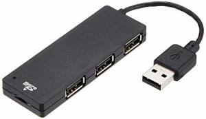 エレコム USB2.0 microUSB ハブ 4ポート バスパワーmicroSD用カードリーダ付 ブラック U2H-SMC4BBK