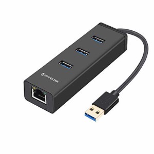 ZOWEETEK USBハブ 有線LANアダプタ付き 3ポートUSB3.0ハブ RJ45ギガビットイーサネット バスパワー 軽量 急速充可能　コンパクト