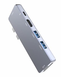 USB Type C ハブ 7ポート Macbook air ハブ  USB HDMI出力・ Thunderbolt 3ポート ・USB3.0ポート・USB-Cデータ転送ポート・SD/TFカード