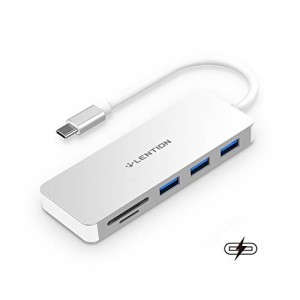 LENTION 6in1 USB Type-C ハブ PD充電 60W USB 3.0 ×3 Micro SD/SDカードリーダー UHS-I対応 CB-C16s 交換アダプター MacBook Pro (2016