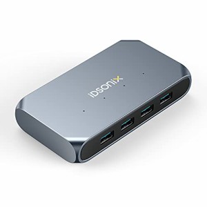 iDsonix USBハブ、4ポート12V / 2A電源USB3.0ハブ、5Gbpsデータ伝送USB-Aハブ、アルミニウム合金USBデータハブ、ラップトップ、MacBook、