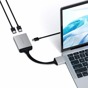 Satechi アルミニウム Type-C デュアル HDMI アダプター (シルバー) 4K 60Hz USB-C PD 充電 (MacBook Pro/Air 2018以降/M1/M2, Mac Mini2