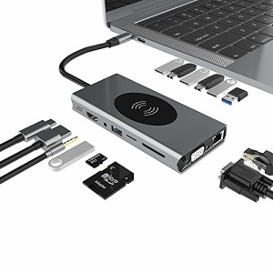 Vestey USB C ハブ マルチポートアダプタへ15-in-1USB Type C ドッキングステーション 多機能 USB C HDMI 4K出力 100WPD対応 VGA/ USB3.0