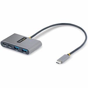 StarTech.com USBハブ／Type-C接続／100W USB PDパススルー／USB 3.0／5Gbps／2x USB-A + 2x USB-C／30cmホストケーブル／USB-Cスプリッ