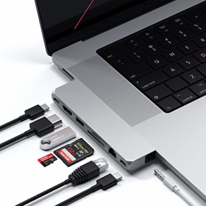 Satechi USB-C Proハブ Max 8in2 (シルバー) USB4 HDMI USB-A/Cデータ イーサネット SD 音声ジャック (MacBookPro Air M1 M2対応)