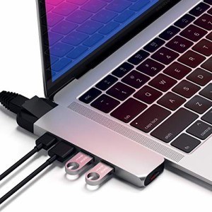 Satechi イーサネット Type-C Proハブ (シルバー) 4K HDM, USB-C PD, USB3.0ポート, SDカードスロット (MacBookPro/ Air2018以降対応)