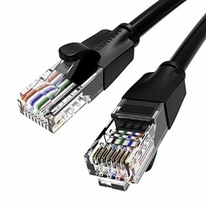 VENTION Lanケーブル Cat6 カテゴリー6 RJ45 テレビ パソコン 接続ケーブル ツメ折れ防止 コネクタ スタンダード クリスタルヘッド ブラ