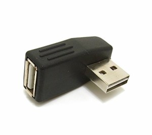 USB 方向 変換 L字アダプタ オス側は両面挿しで便利 ブラック CW-184