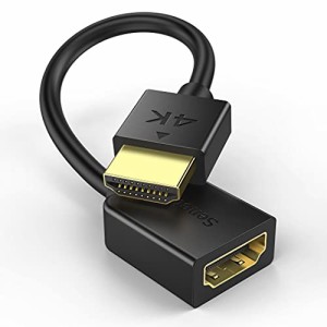 Senetem HDMI 延長 ケーブル 0.15m スリム 薄型 細線 HDMI2.0 (HDMI オス-メス)ハイスピード，TV Stick、HDTV、PC、PS4/PS3など対応 短い