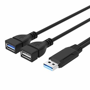 USB3.0 二股ケーブル エスカレートバージョン USB 3.0 Aオスto USB 3.0 メス（充電とデータ転送に使える） & USB 2.0 メス（充電機能のみ