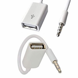 Ulyris 3.5mm AUX端子からUSB 3.5mmオスAUXオーディオジャックプラグからUSB 2.0メスへの変換ケーブル コンバーターケーブルのみ カーAUX