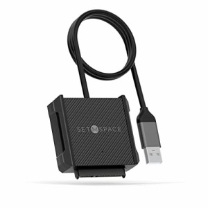 SETMSPACE usb 変換ケーブル usb-sata変換ケーブル 2.5インチ HDD用エンクロージャー付き 高速転送 UASP対応 SATAケーブル USB 2.0-A 480