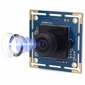 ELP ウェブカメラ 180度魚眼レンズ HD画質 800万画素ウェブカムUSB USB8MP02G-L180